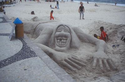 Sand Sculpture on Copacabana Beach