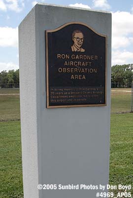 Monument at the Ron Gardner public observation area at Ft. Lauderdale-Hollywood International Airport aviation stock photo #4969