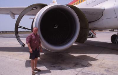ME infront of A320 engine