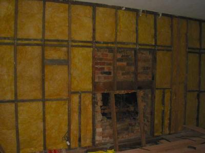 old west wall gets insulated