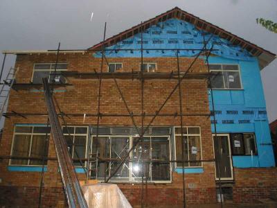 bricks now above bathroom window