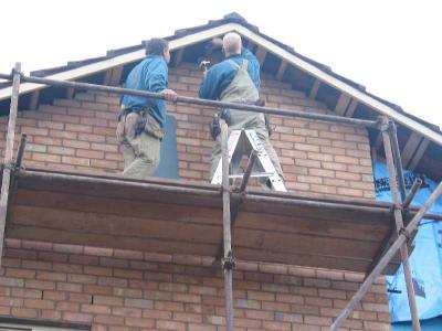 pre-painted eave liners going up