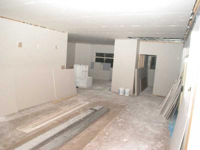 across family room to kitchen
