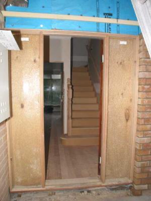 through open front door
