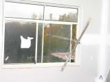 bracing the scaffold through a window