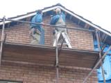 pre-painted eave liners going up