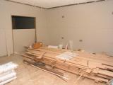new timber for flooring kept in dining room