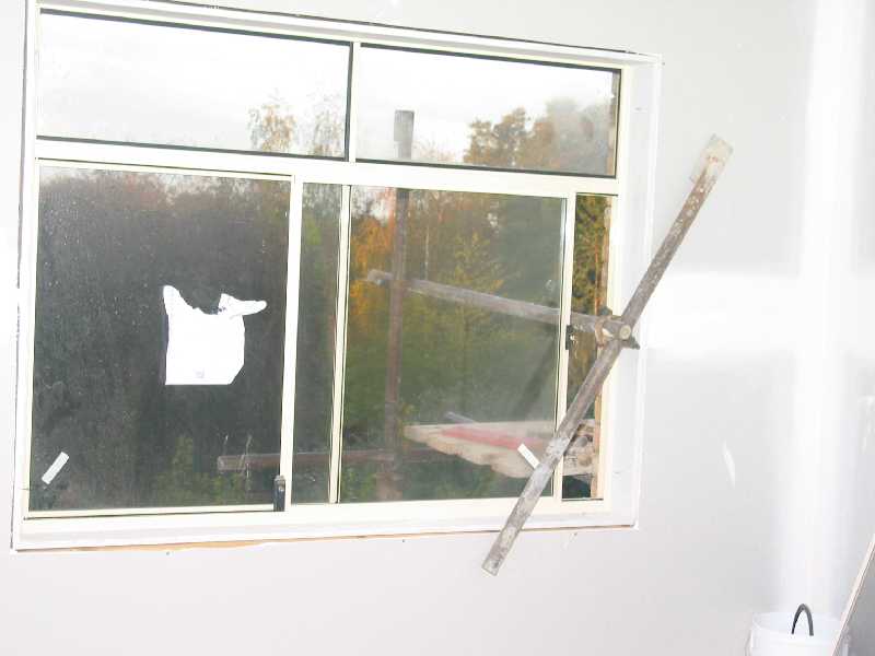bracing the scaffold through a window