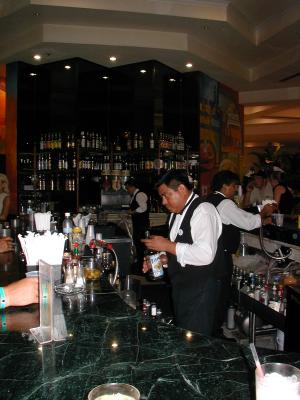 the lobby bartenders at the Moon Palace, Cancun Mexico