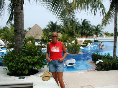 Shawn at the pool, Moon Palace, Cancun Mexico