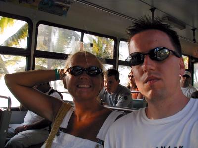 on the city bus, Cancun Mexico