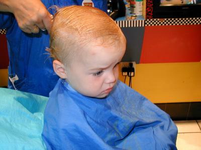 Noah's first haircut, July 14, 2002