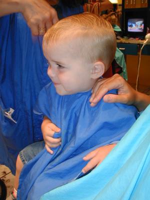 Noah's first haircut, July 14, 2002