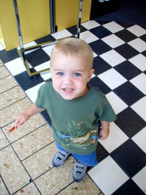 after Noah's first haircut, July 14, 2002