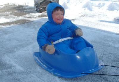 sliding turns in the sled
