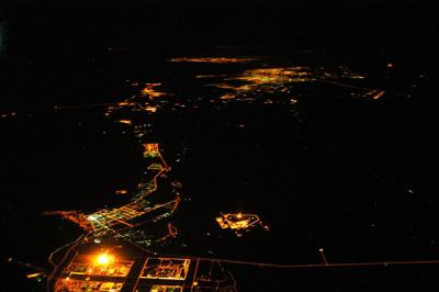 Jubail, Saudi Arabia, looking towards Dammam and Bahrain