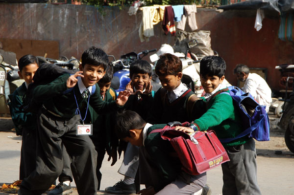 School kids near the Juma Masjid, Delhi