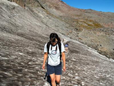 Crossing the glacier