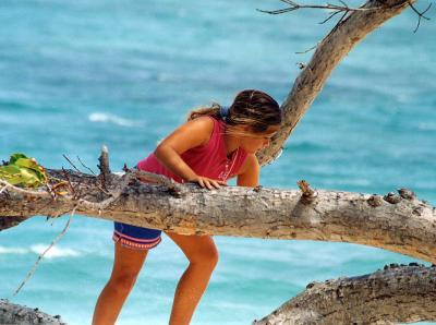 Megan on branch at Laura island