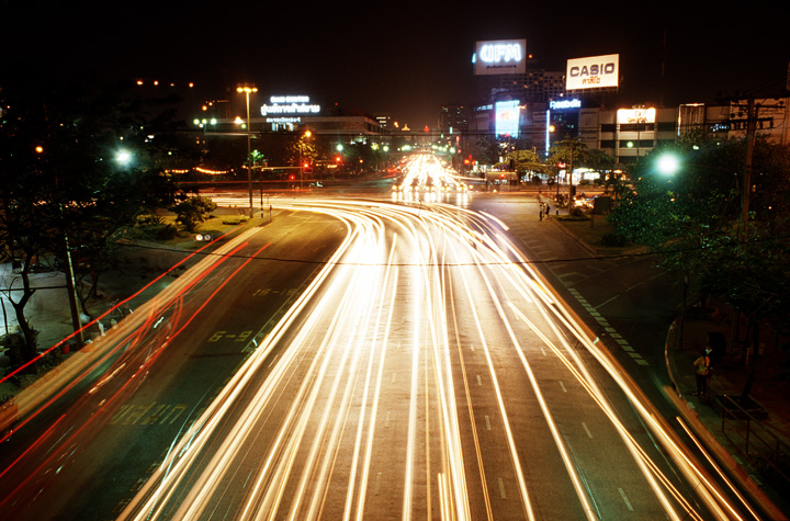 Long exposure on Rama IV pedestrian overpass.