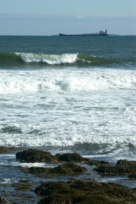 Tanker waiting offshore.
