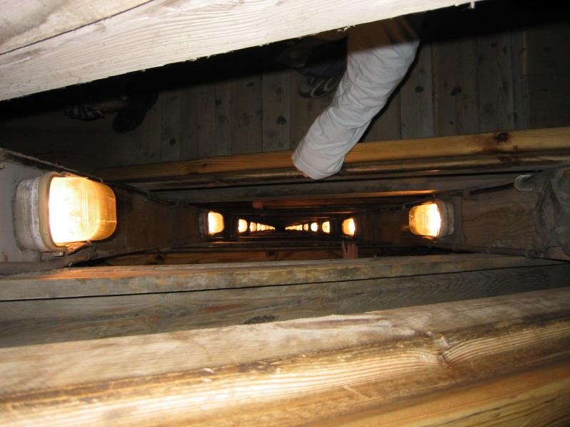 Wieliczka Salt Mines - wooden stairs down 150m