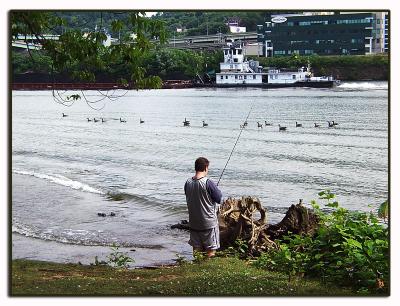 Watching the tow boats go by