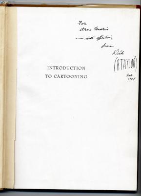 Introduction to Cartooning (inscription)