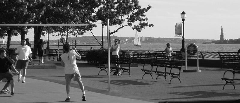 Volleyball, sailing, jogging, and the Statue of Liberty . . .