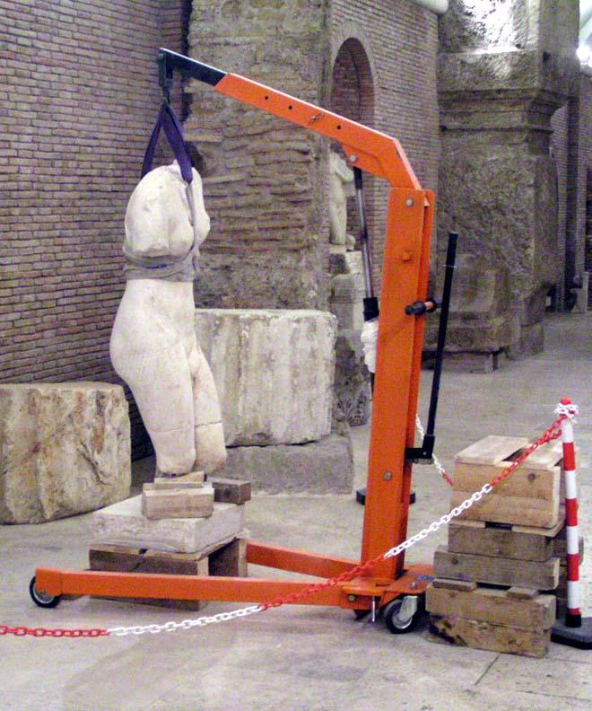 Moving the statue