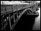 Longfellow Bridge and Red Line Train (B&W)