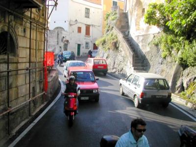 Amalfi Drive on the Amalfi Coast - narrow and winding - on the way from Ravello to Montecassino