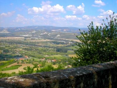 Umbrian countryside as seen from Viale Carducci in Orvieto