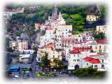 Amalfi: Piazza Flavio Gioia as seen from the patio of our hotel room.