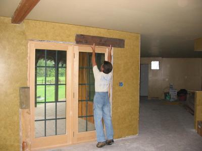 The painting continues so that it is complete when the beams go up.