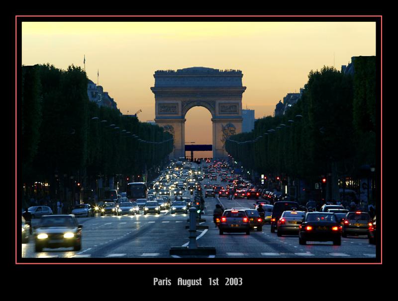 Sunset over the Champs-Elyses