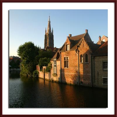 Bruges canals and Ste Anne Church