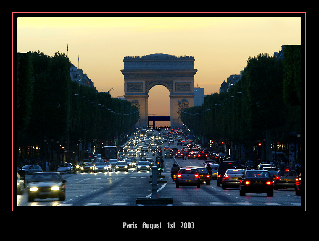 Sunset over the Champs-Elyses