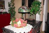 Dining table + home made Tiffany lamp
