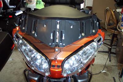 This is the front with mirrors and nose cover removed and ready for the new windsheild to be installed.