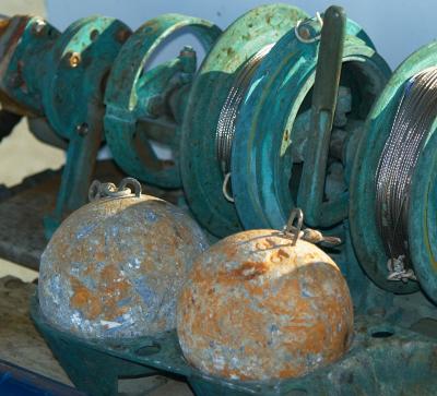 Brass Downrigger with Lead Balls
