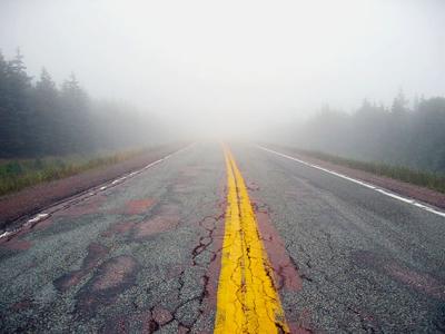 Fog is not uncommon on the Cabot Trail