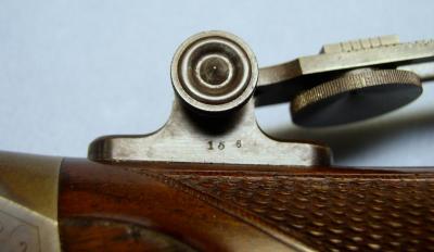 Detail of Thumb Screw on Tang Sight