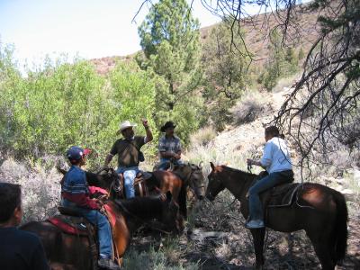 Beto explaining the shaft that comes down into the mine