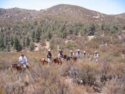 Riding with the group on Sandoval's ranch