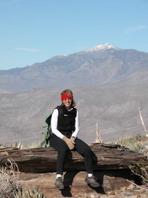 Sitting with El Toro Peak in background