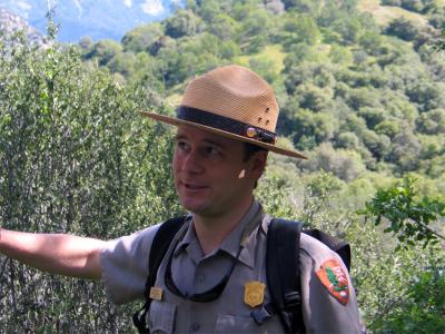 Ranger leading wildflower walk