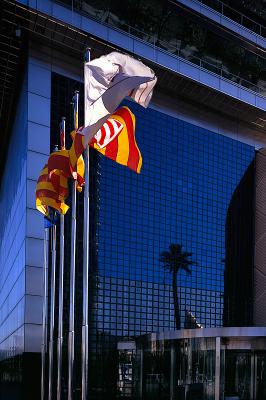 Flags in Barcelona by Quentin Bargate