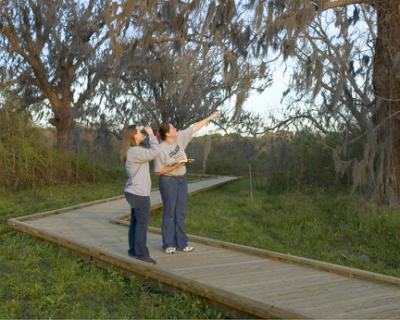 Tina and Tabitha Birding at Hudson Woods
