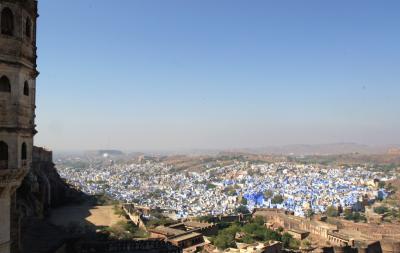 Brahmapuri Village clustered below ramparts of Mehrangarh Fort